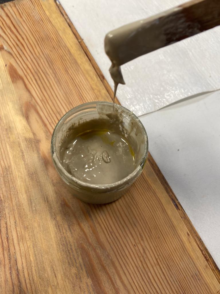 barbotine de mastic et dhuile de lin